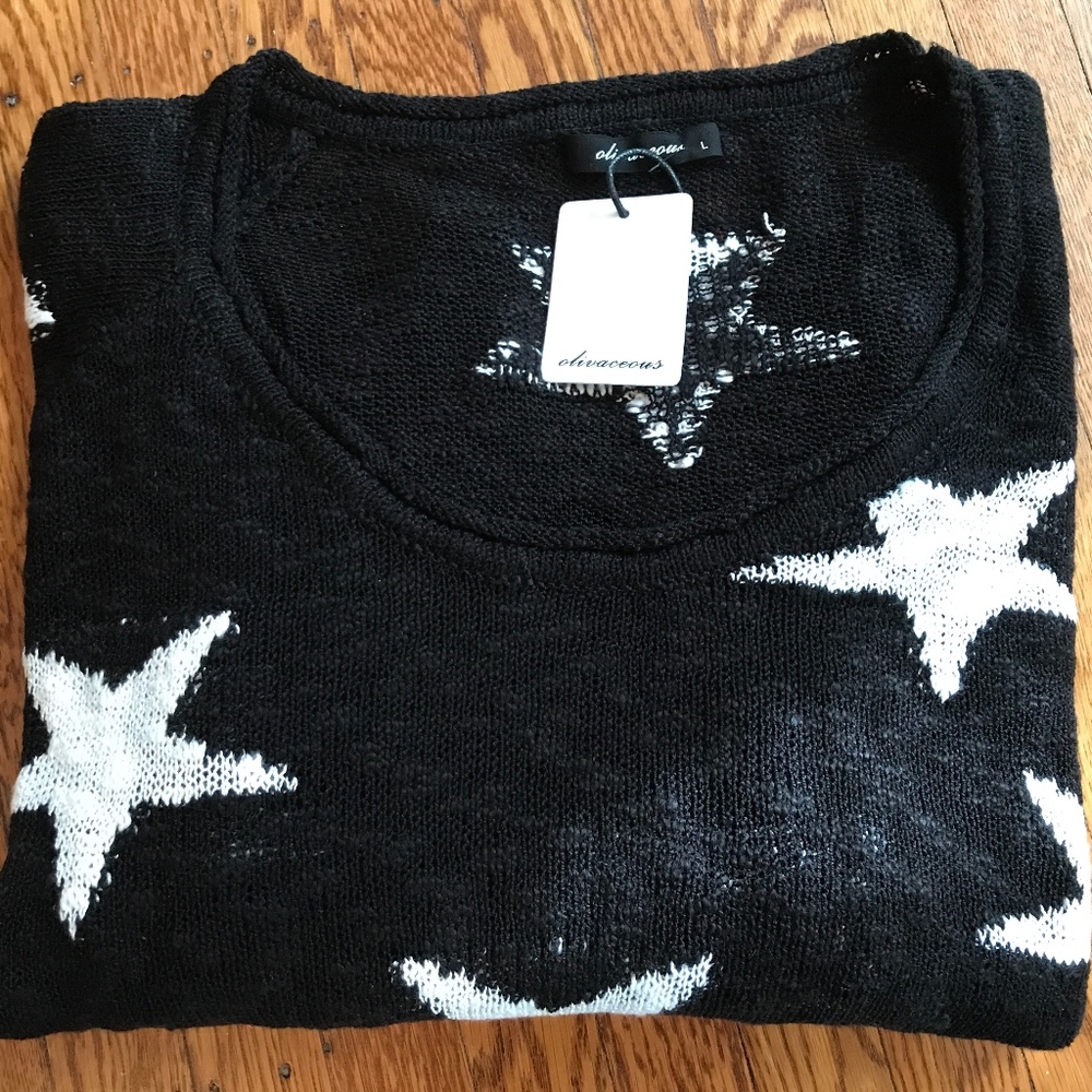 Olivaceous Black Star Sweater NEVER WORN